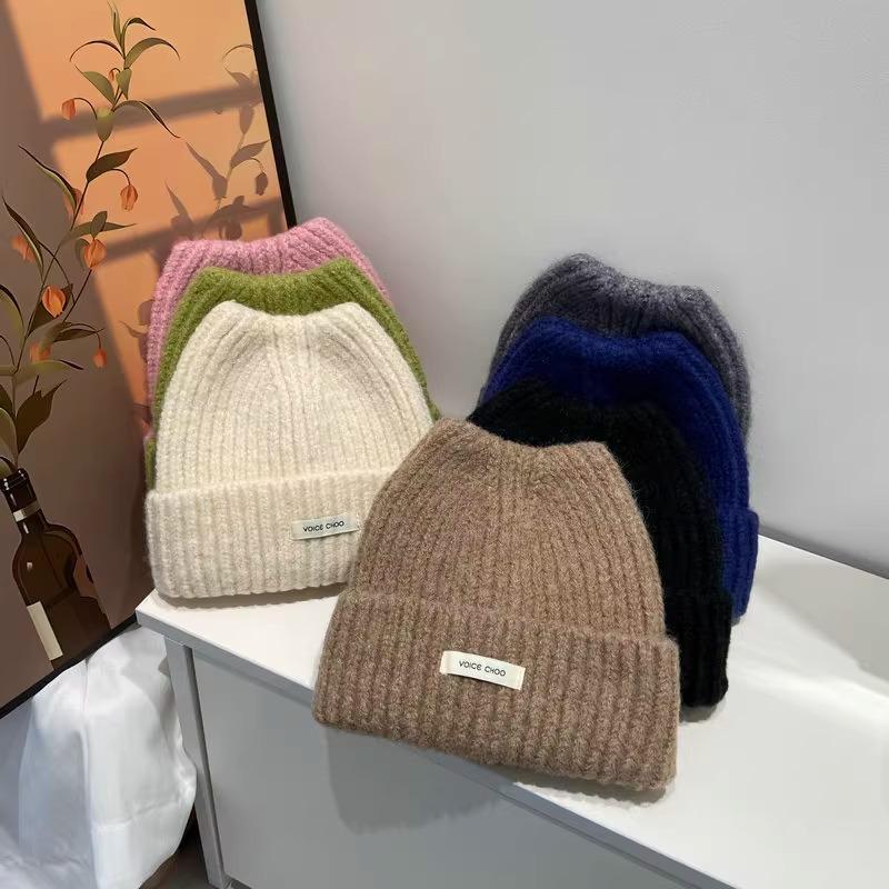 Korean Style Versatile Student Knitted Cap Outdoor Warm Pullover Cap Ear Protecting Woolen Cap