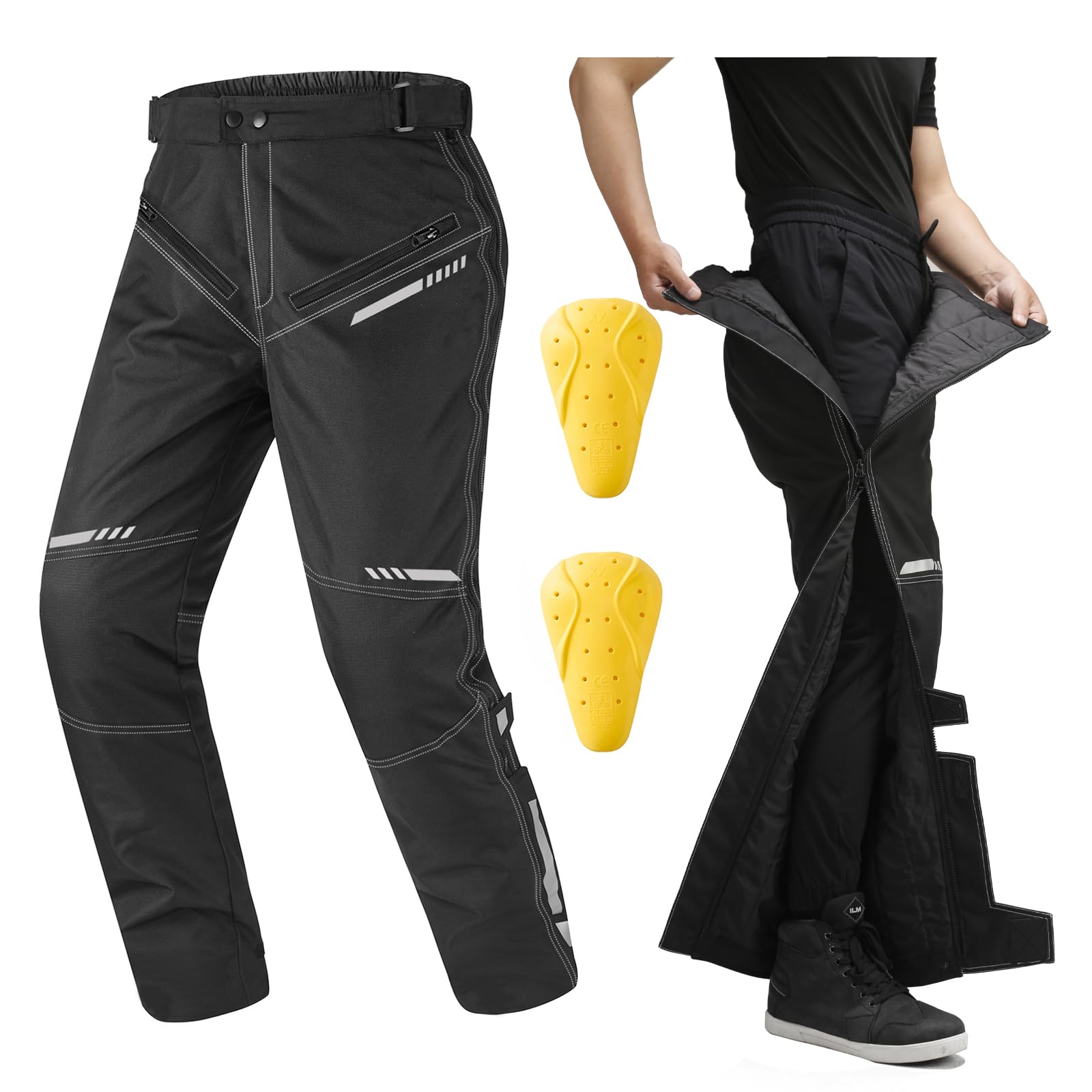 

ILM PF2 Motorcycle Winter Large with CE Protectors Men s Overpants, Sizes, Windproof, Water-Repellent, Lightweight, Built-in білий
