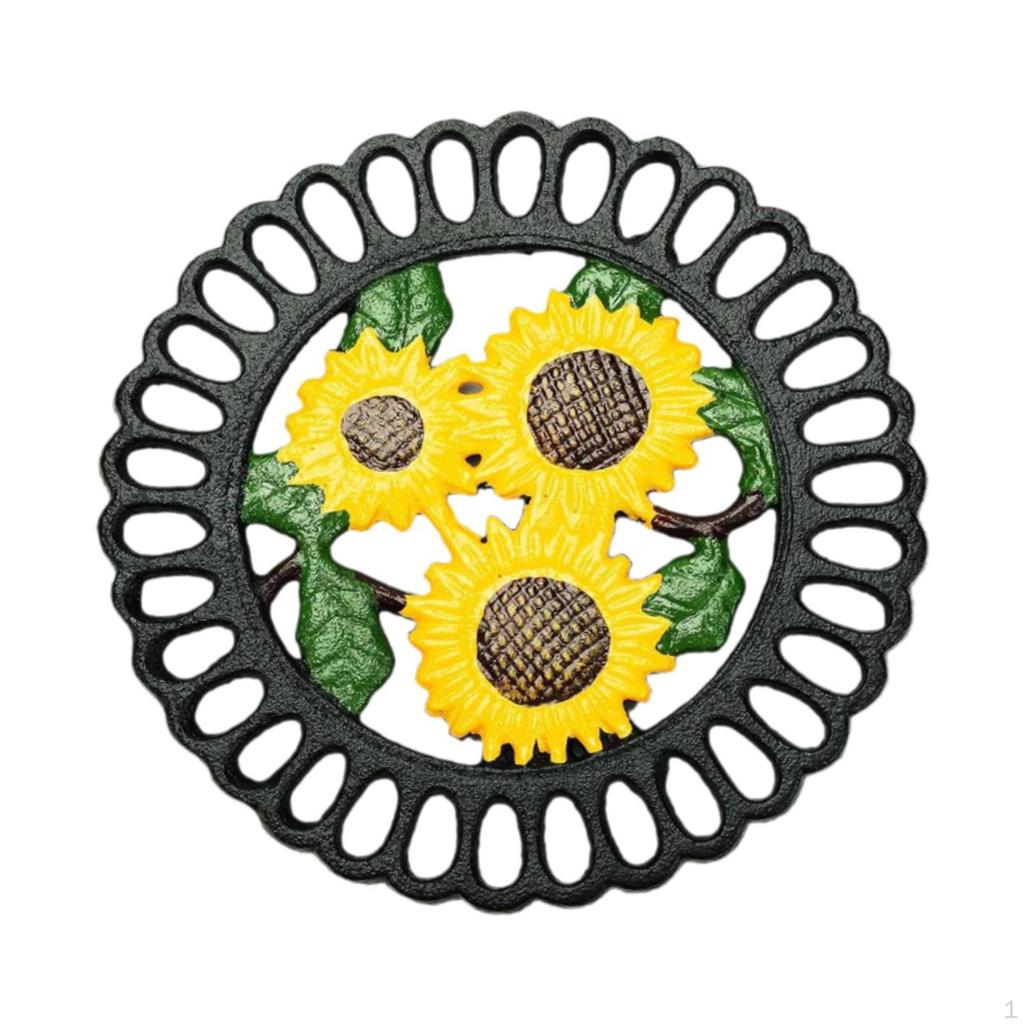 Cast Iron Trivet, Heat Resistant Metal Trivet for Pot Pan Teapot, Sturdy Plate Pad Kitchen