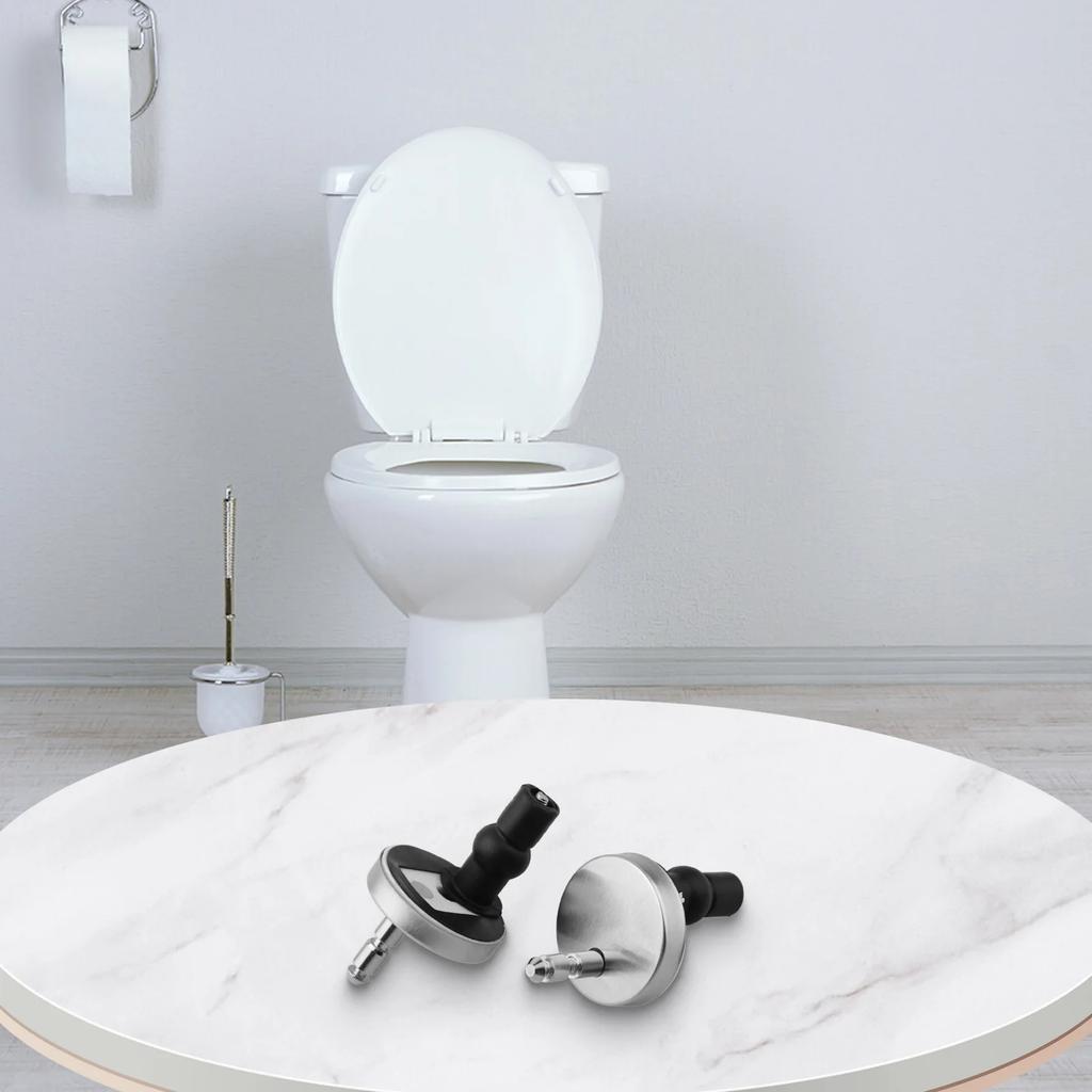 2x Toilet Seat Hinges Stable Stainless Steel + Plastic Top Close Heavy Duty Release Quick Replacement Spare Parts