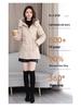 Women's Mid-Length Hooded Lace Pocket Down Jacket - 2025 Winter Slim Fit White Duck Down Coat