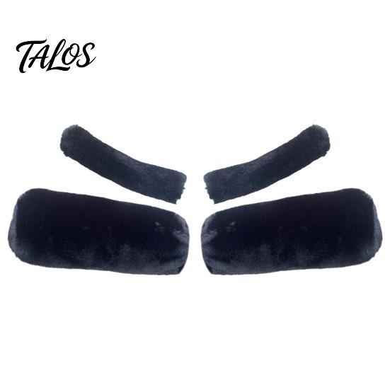 Winter Motorcycle Accessories 1 Set Handlebar Cover Soft Touch Thick Plush Cold-resistant Anti-slip Grip Covers Solid Color Universal Washable