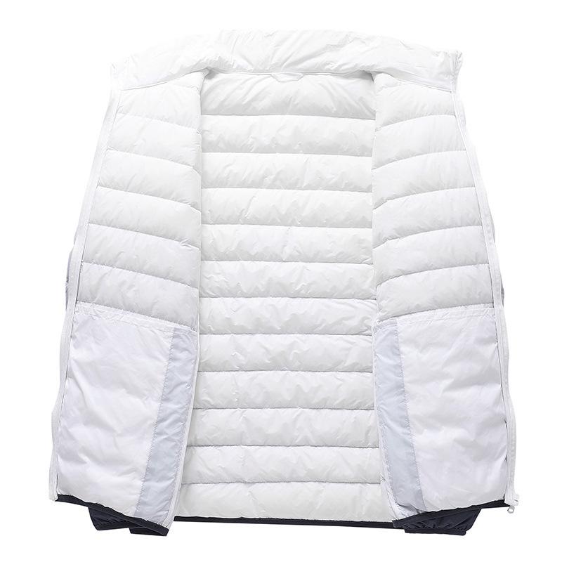 Nouvel Hiver Veste en Duvet à Manches Longues pour Homme Décontractée Ample Version Coréenne Veste à Col Montant Homme Duvet de Canard Blanc Chaud et Froid