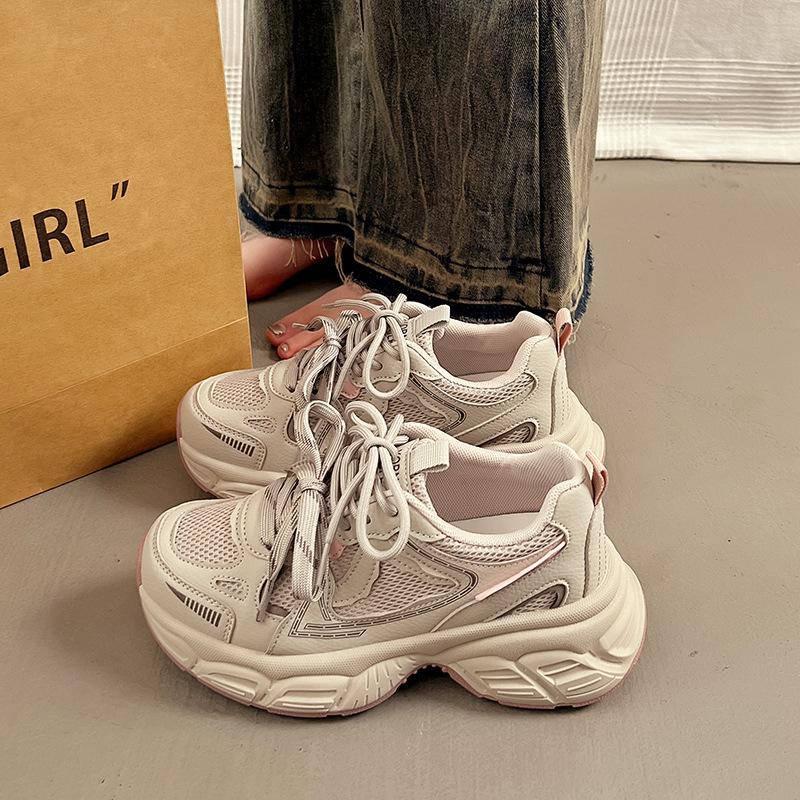 Dad Shoes Women's Spring New Trend Versatile Thick Sole Heightening Mesh Breathable Student Casual Sports Shoes KT-269