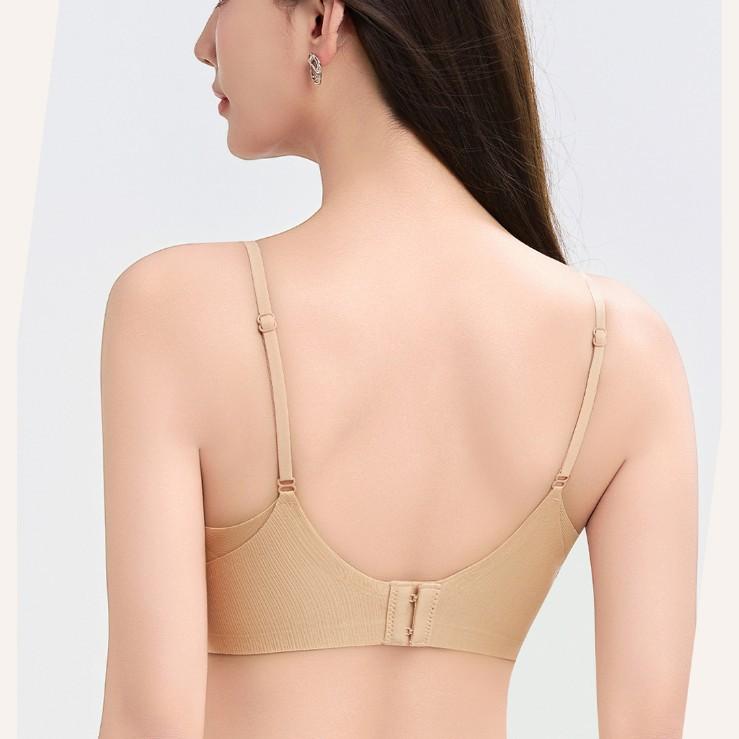 Traceless underwear women's thin breathable soft support jelly glue support no steel ring collection sub-breast U-shaped beauty back bra cover