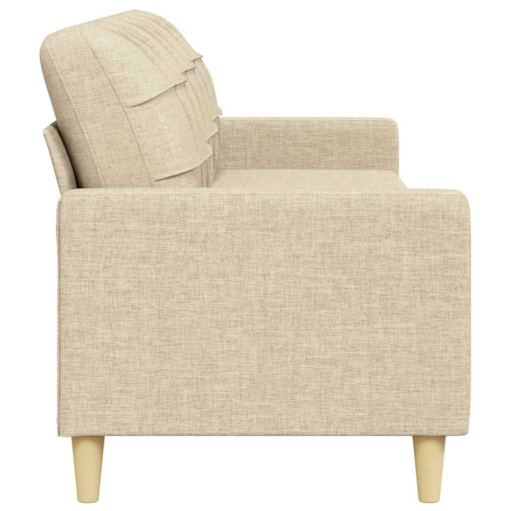 3 Seater Sofa Cream 210 Cm Fabric