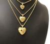 Hip Hop Unique Design Gold Nugget Diamond Cut Heart Shaped Charm Pendant Necklace for Women/Men Jewelry