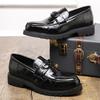2025 Autumn and Winter New Large Size 48 Leather Shoes Glossy Loafers Business Wedding Height Increase Men's Shoes