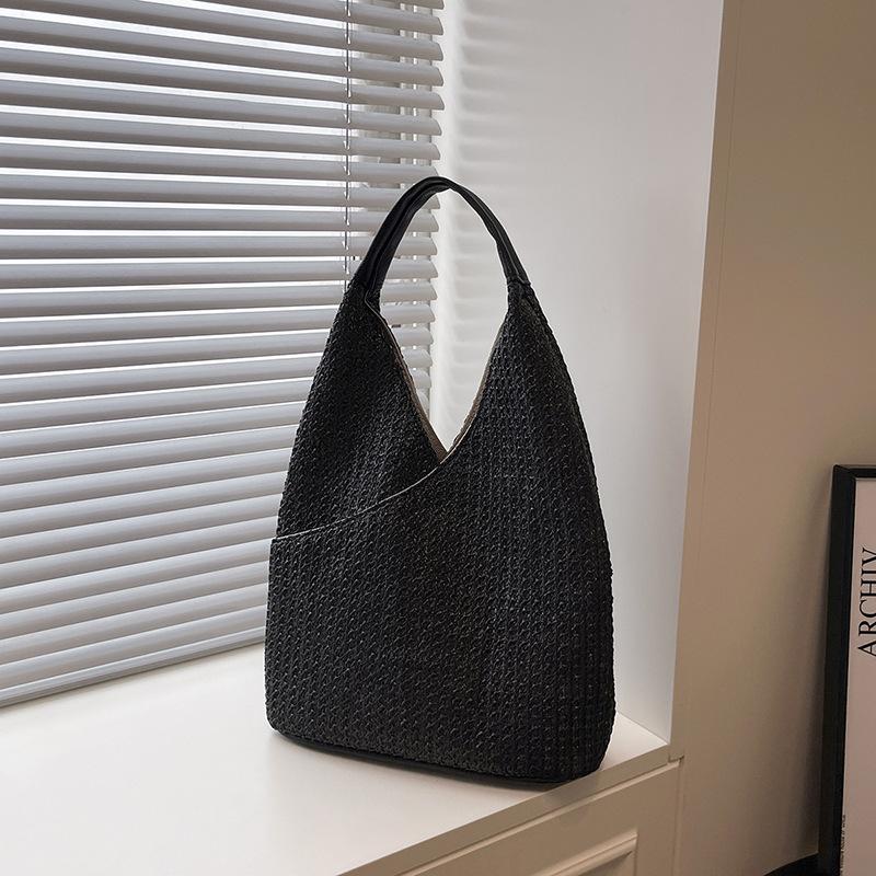 New Fashion Casual Bag Large Capacity Shoulder Bag Women's Handbag Woven Bag Striped Bag Tote Bag