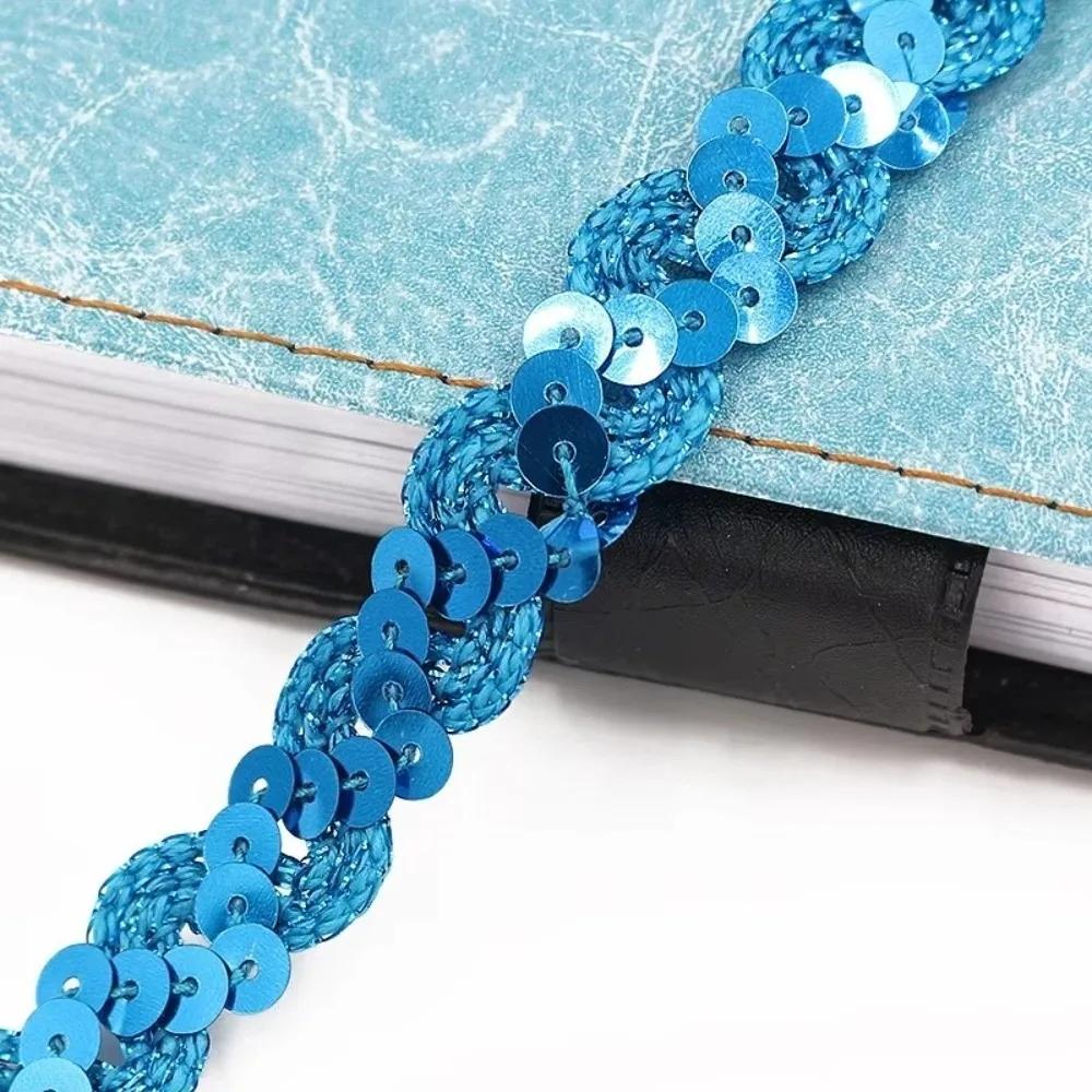 Garment Accessories 5 Yards Sequin Lace Braided Band 15MM DIY Sewing Ribbon Dress Wedding Tape Decor Trim Sewing Clothes Stage