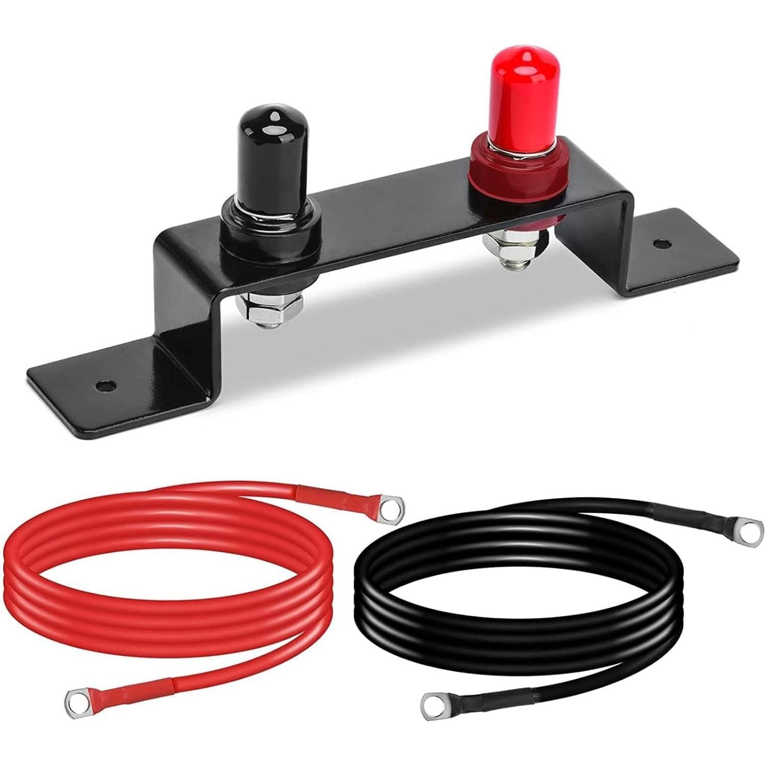 Battery Jump Post Kit, Waterproof Remote Charging Post, Remote Battery Jumper Terminals Relocation Kit, for UTV ATV Car Trucks RV Tractor Boat