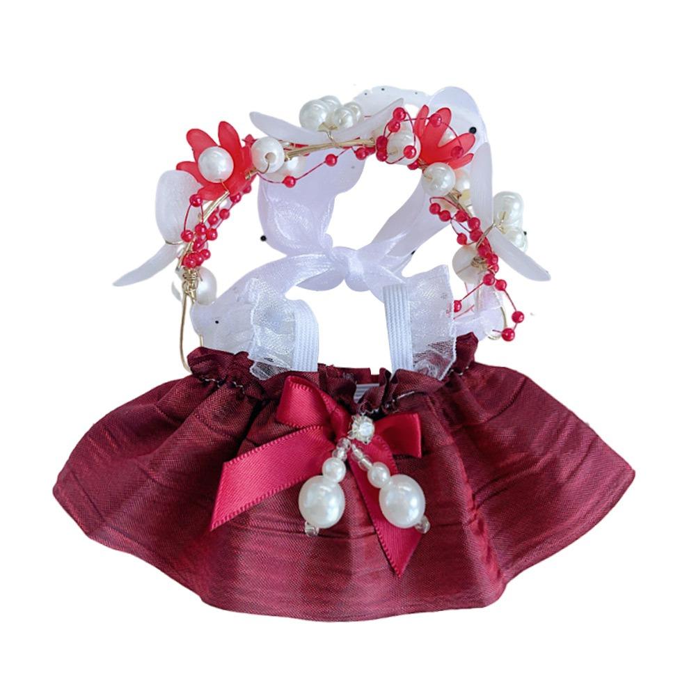 

Заміна для суконь Лабубу Ручна робота для набору пов язки на голову Лабубу Перлова сукня Ляльковий будиночок червоний