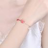 S925 Sterling Silver Antler Bracelet with Temperature-Sensitive Color Change, Woven Red Rope, Chinese Style Women's Christmas Jewelry Gift.