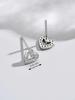Cubic Zirconia Heart Design Stud Earrings Valentines