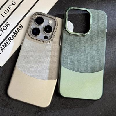 Hybrid-Flanell + harte PC-Anti-Fall-Hülle für iPhone 15 14 13pro 12 14pro 15 pro max Metalllinsenschutz Matte stoßfeste Abdeckung