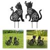 2 Stück Tier-Silhouette-Spieße Metall Schwarz Tier-Spieße Dekorative Tier-Spieße Katze Hund Spieß Ornament Geschenk für Tierliebhaber
