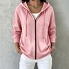 Women's Hooded Zip-Up Sweatshirt with Pockets Casual Long Sleeve Jacket for Everyday Wear