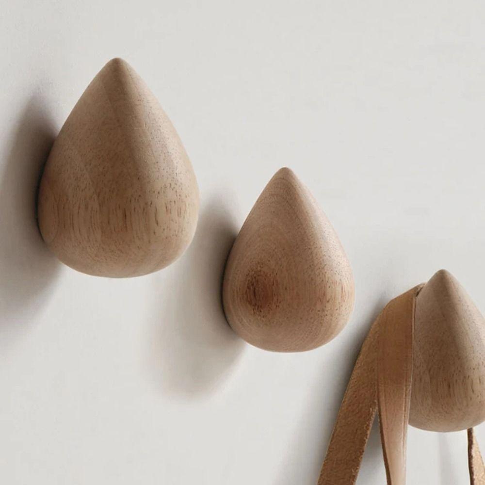 Versatile Use Multi-Purpose Wooden Wall Hooks Nordic Natural Wood Wall Coat Hook Rustic Style Solid Wood Hook Home Decor