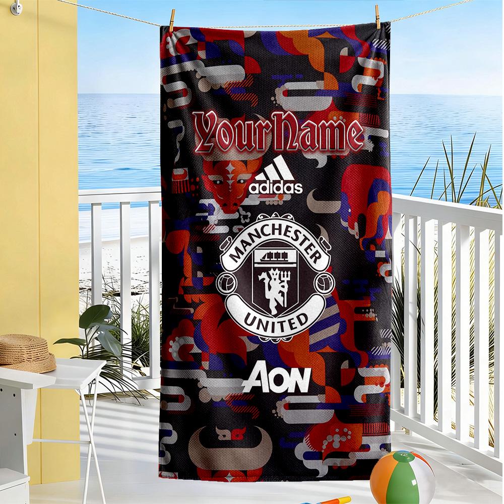 Manchester Customize Your Name Beach Towel Quick-Dry Soft Microfiber