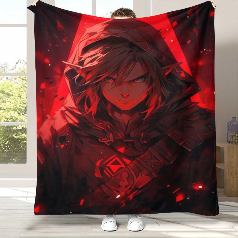 Retro Z-Zelda Cartoon Link Games Flannel Blanket,Ultra Soft Warm Plush Throw for Home Bedroom Bed Sofa Cover Camping Picnic Kid