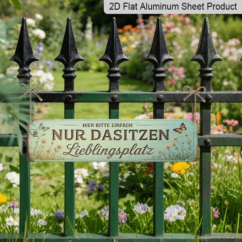 2D Flat Retro Aluminum Sign 15.7×3.94", Favorite Seat Warm Wall Art for Home Garden Porch, Perfect Decor & Gift