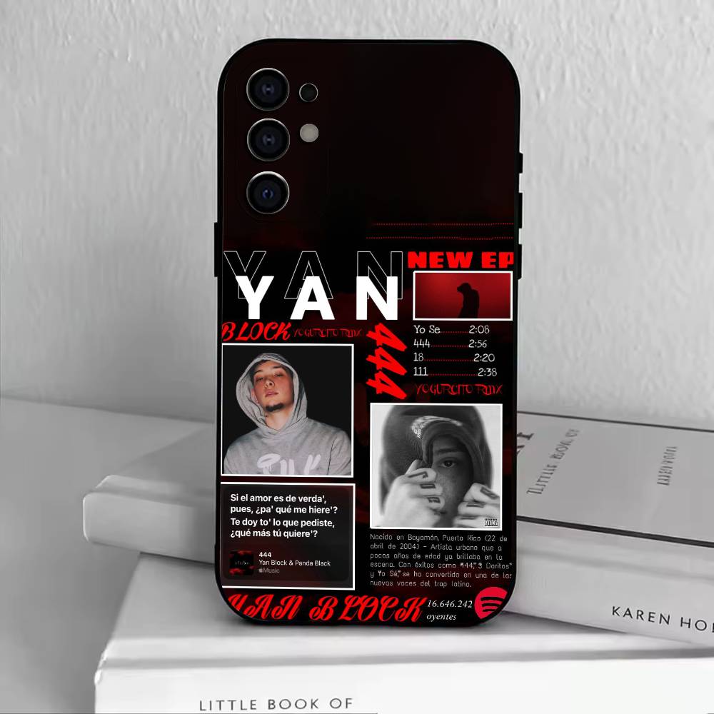 Rapper-Yan Block 111 444 Phone Case Black Silicone Soft For Samsung S25,S24,S21,S22,S23,S30,Ultra,S20,Plus,Fe,Lite
