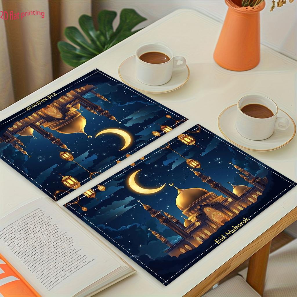 Premium Ramadan Mubarak Exquisite Cartoon Placemat Suitable for Kitchen Indoor and Outdoor Dining Decoration