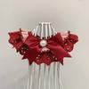 Festive Red Dog Bib Scarf for Weddings: Border Collie & Golden Retriever