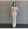 South Korea Dongdaemun Women's Slim Fit High Waist Flared Pants - Slimming & Leg-Lengthening Casual Trousers