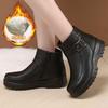 Snow cotton shoes women's winter new warm and velvet flat-bottomed non-slip short boots elderly boots women