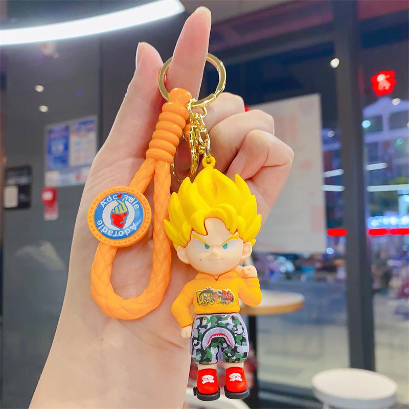 Cartoon-Animation Exquisiter Dragon Ball Schlüsselanhänger Silikonpuppe Schulranzenanhänger Autoschlüsselanhänger Kleines Geschenk