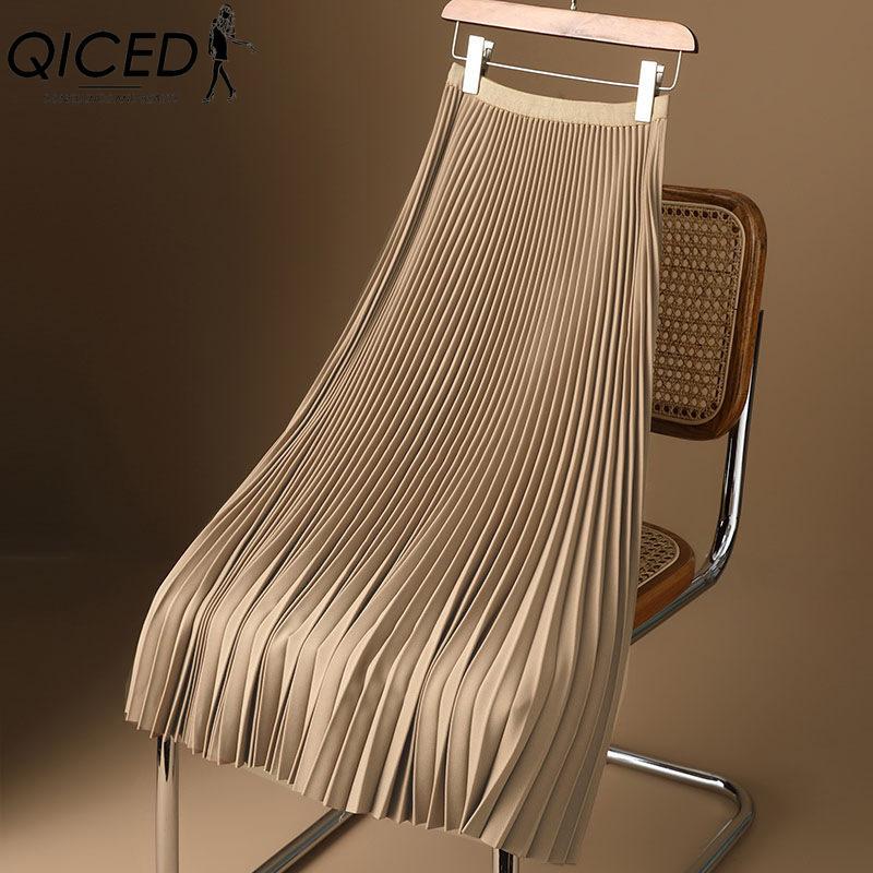 

QICED Женская Модная Повседневная Летняя Весенняя Юбка XXXXL шампанского