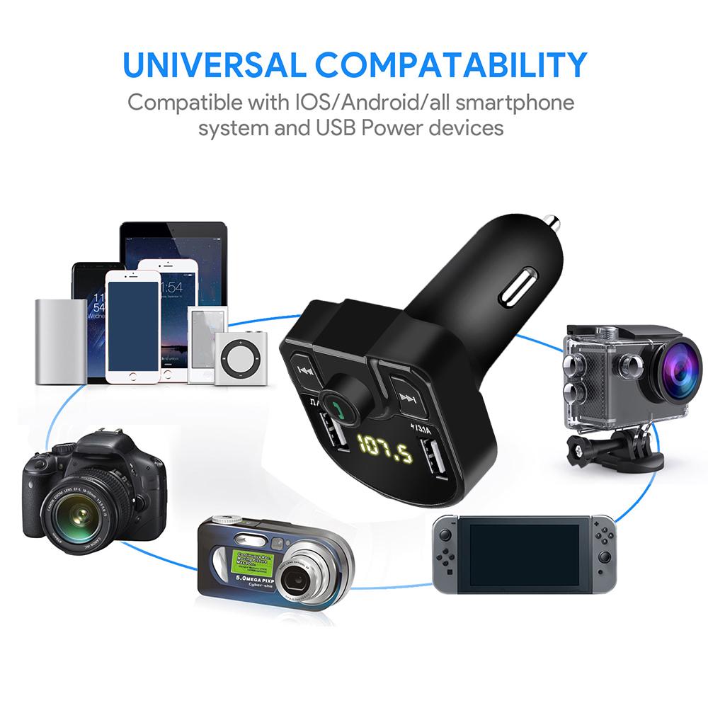 Bluetooth Fm Transmitter USB Aux Modulator Handsfree Car Kit Car Audio Mp3 Player 3.1A Fast Charge Dual Usb Car Charger Adapter