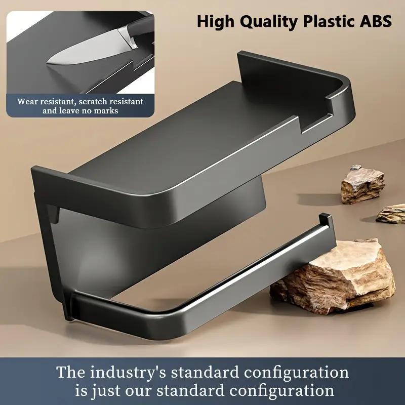 Nástěnný držák toaletního papíru s poličkou, leštěný plastový zásobník na papírové kapesníky s úložnou zásuvkou, koupelnový doplněk pro dvojí použití