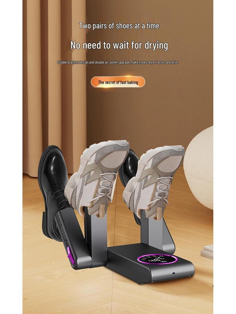 2025 Portable Folding Shoe Dryer with Dehumidifying, Odor Removal, Timer, and Quick Drying Features