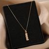 Chinese Style Elegant White Chalcedony Bamboo Pendant Women's Fashion Necklace