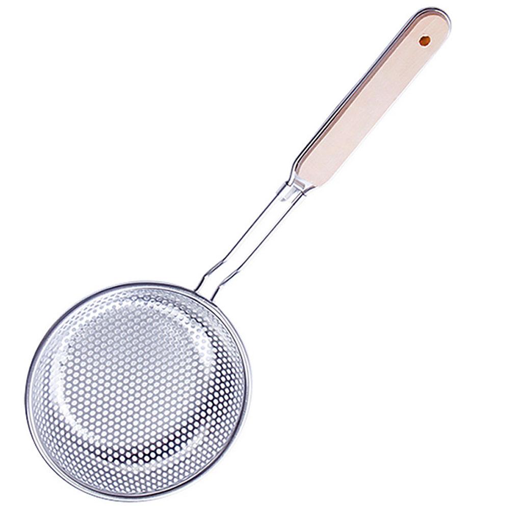 1pc Kitchen Stainless Soup Spoon Ladle Anti-Scald Skimmer Strainer Fry Food Mesh Portable Filter Home Kitchen Tool