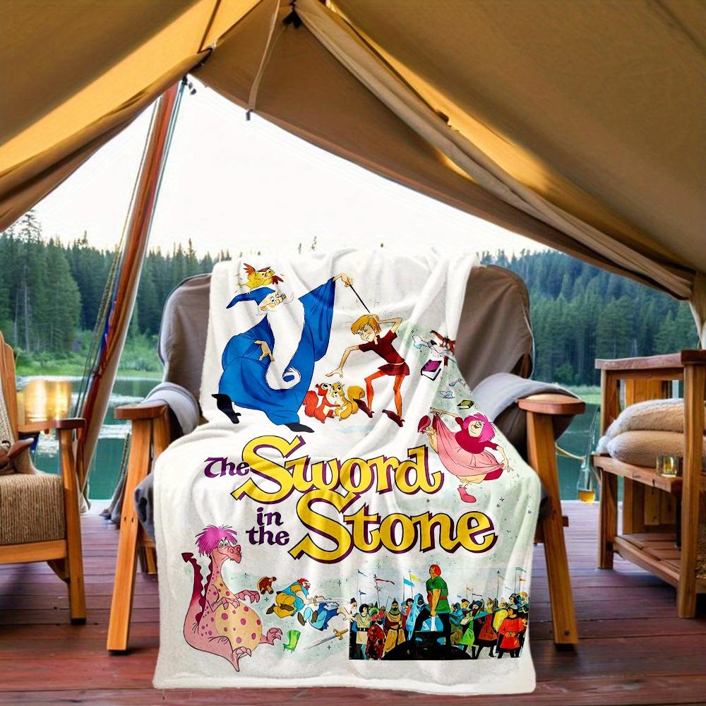 1pc, The Sword in the Stone Blanket Soft Throw for Outdoor, Gift Idea, Outdoor Blankets, Living Room, Travel
