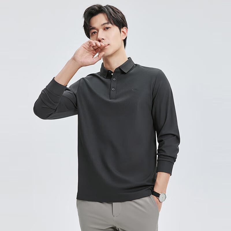SEPTWOLVES Men's Waffle Knit Long Sleeve Polo Shirt