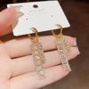 Temperament Geometric Zircon Tassel Earrings Niche Design High-end Exquisite Versatile Earrings Wholesale