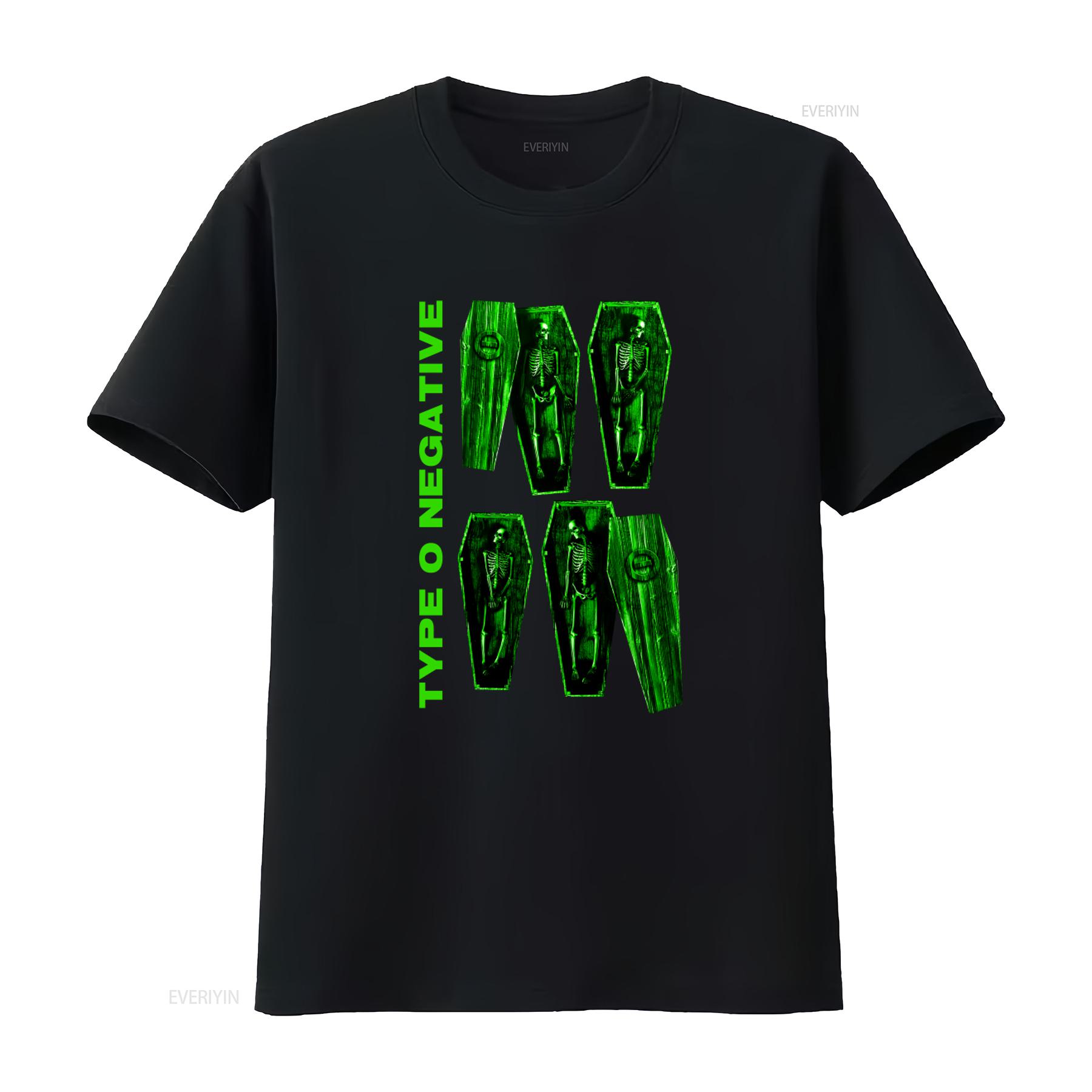 

Type O Negative Coffin Skeleton T Shirt for Gothic Rock Band vintage Washed Versatile Soft designer clothes Stretched graphic 4XL
