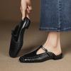 Sommer Ein-Pedal Cool Slipper Gummi Weiche Sohle Große Größe Schuhe Neue Damen Flachsohlige Slipper Lässige Zehentrenner Damen