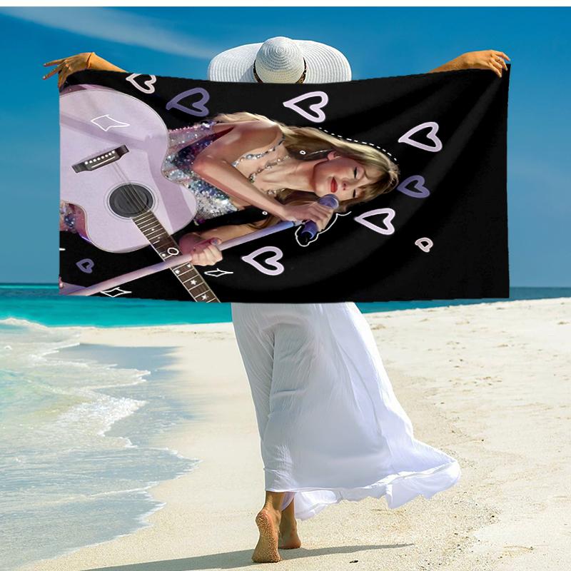 1pc Taylor Swift2 Beach Towel, Comfortable and Thick, and Swimming/Bath/Picnic/Camping Towel, Suitable for Seaside Beaches