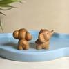 Intricately Carved Hand-Carved Elephant Mini Cute Elephant Figurines Decorative Solid Wood Wooden Elephant Statues