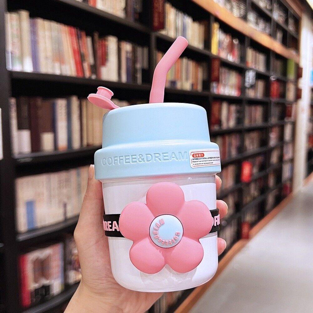 Mini 400ML Water Bottle Stainless Steel Office Straw Water Cup Dopamine Cute Coffee Cup  Girls