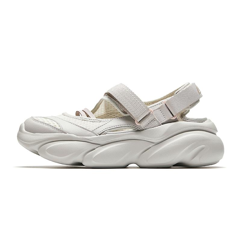 Anta Mary Jane Eurorun Thick Sole Comfortable Versatile Non-Slip Wear-Resistant Stream Shoes Women Shoes White Gray 122528507-3