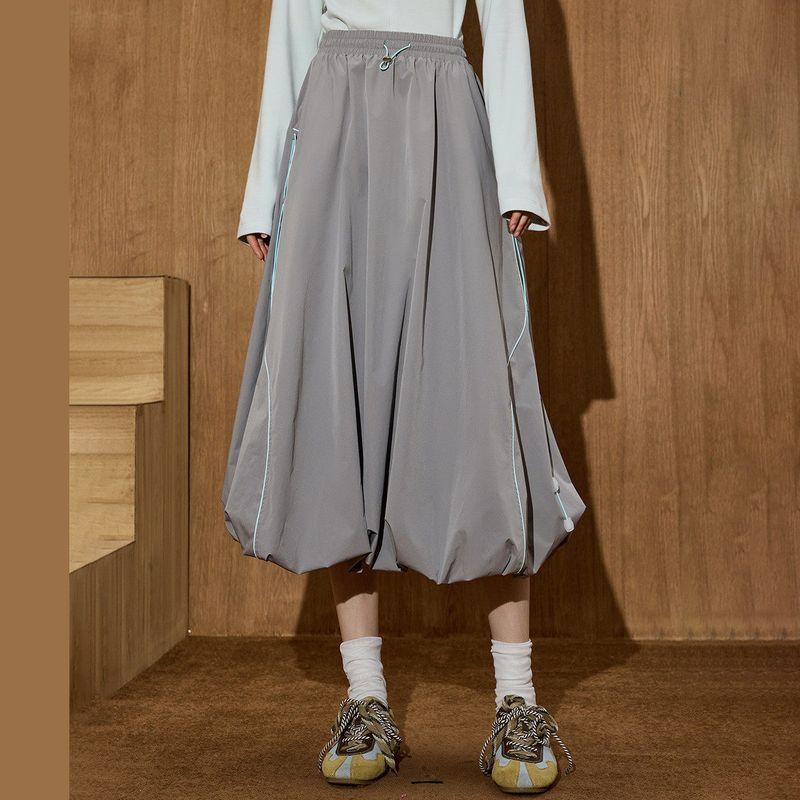 Coolhut2025 Autum Women's Fashionable American Sports Retro Loose and Versatile Skirt