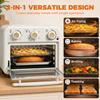 Air Fryer Toaster Oven, Convection Countertop Oven, with Adjustable Temperature and Timer, 12 L, Cream White