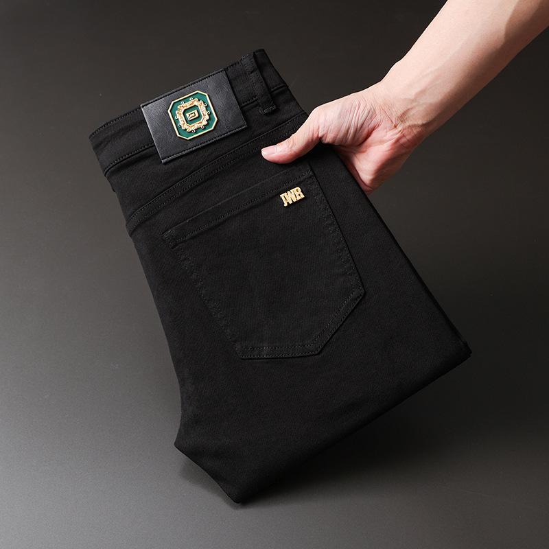 Spring And Autumn Men'S High Quality Three Proof Elastic Jeans, High End White Trendy Versatile Small Straight Pants, Fashionable Pants