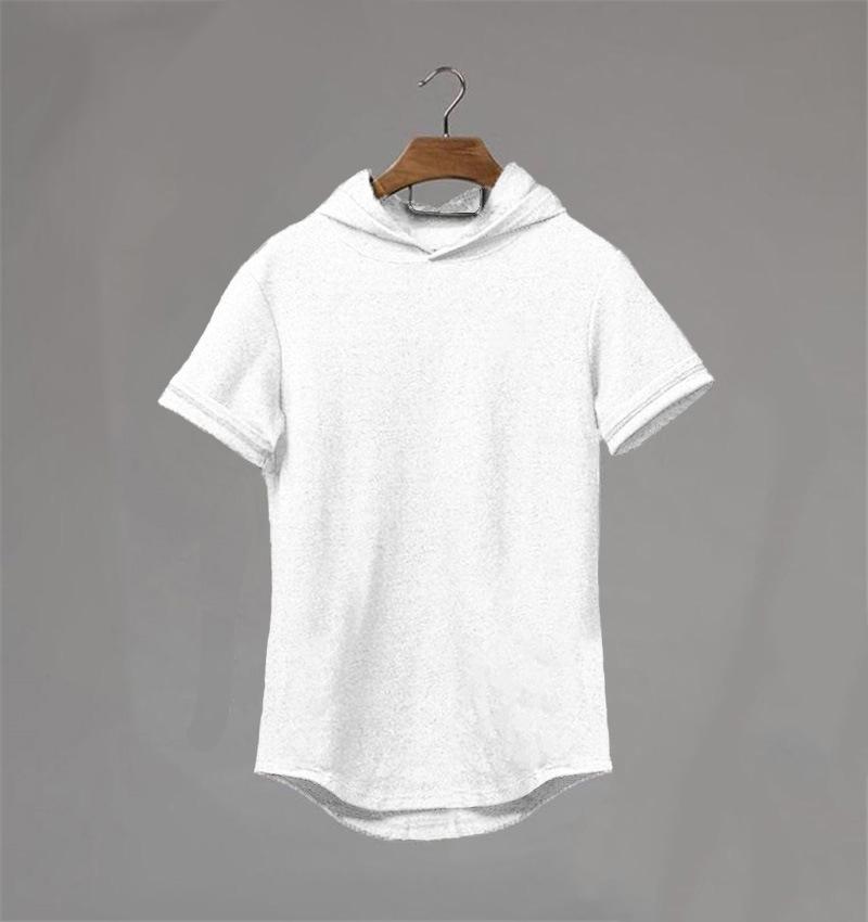 Herren Fitness Kapuzen-T-Shirt Sommer Atmungsaktiv Kurzarm Oberteil Lässig Kurzarm